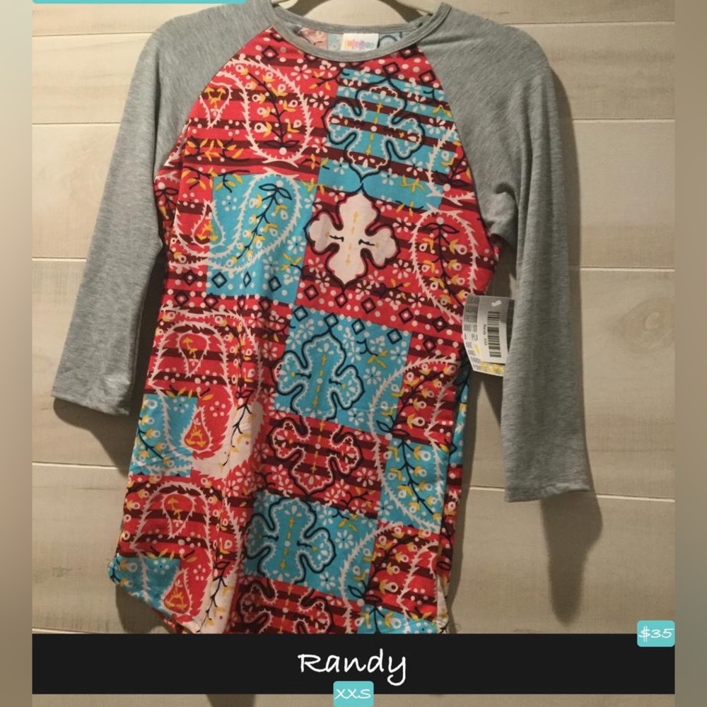 NWT LuLaRoe Randy shirt XXS